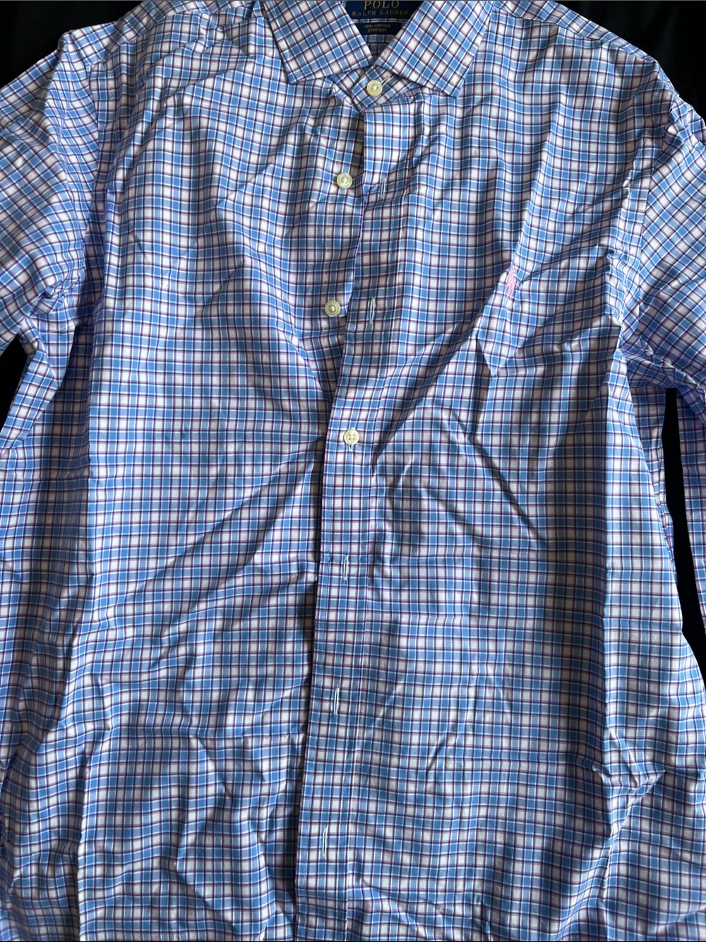 Polo by Ralph Lauren Light Blue and White Plaid Button-Down Shirt